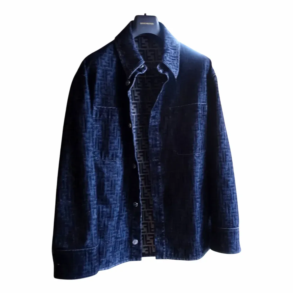 Fendi FF Monogram Jacquard Denim Shirt Jacket
