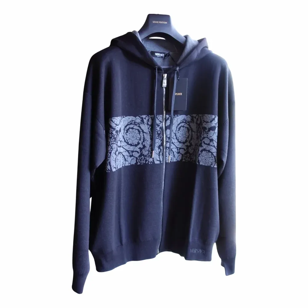 Versace Barocco Jacquard Knit Zip-Up Hoodie