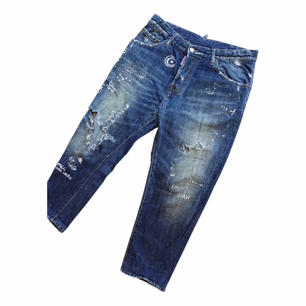 Dsquared2 S71LA0926 Paint Splatter Distressed Slim Jeans