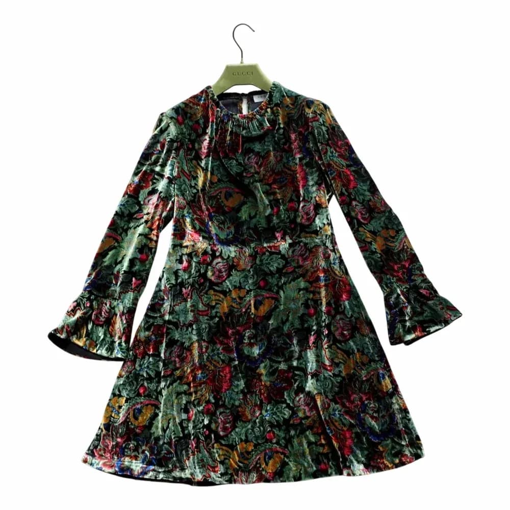 Sandro Floral Print Velvet Midi Dress