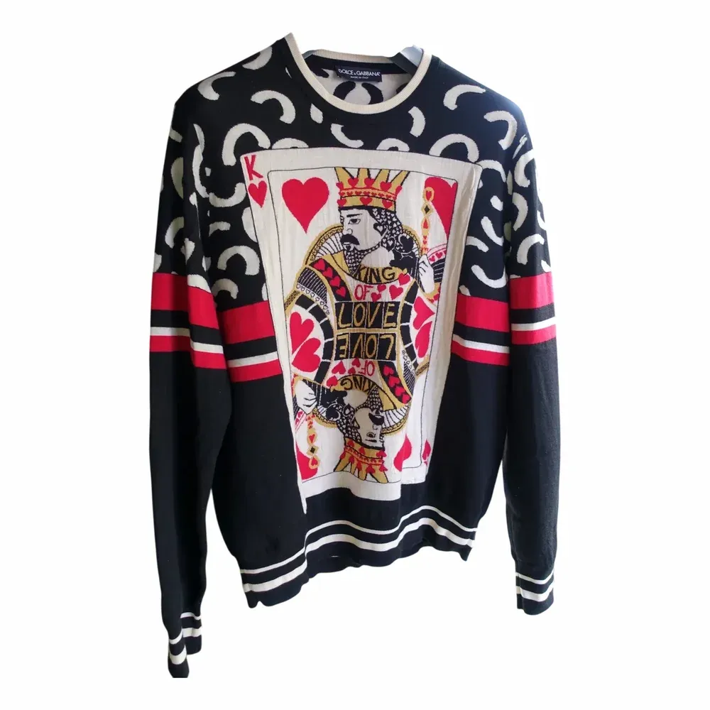 Dolce & Gabbana King of Hearts Print Sweater
