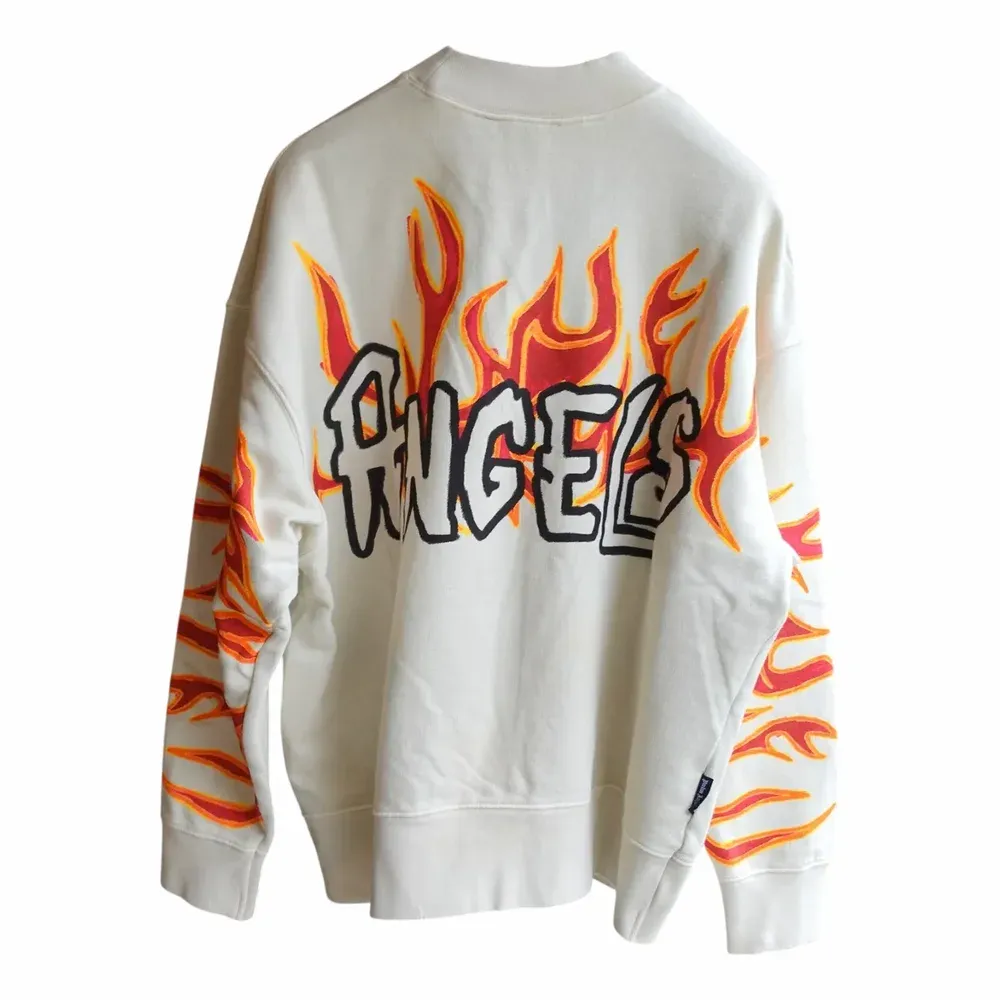 Palm Angels Garment Dye Palm Graffiti Flames Sweatshirt