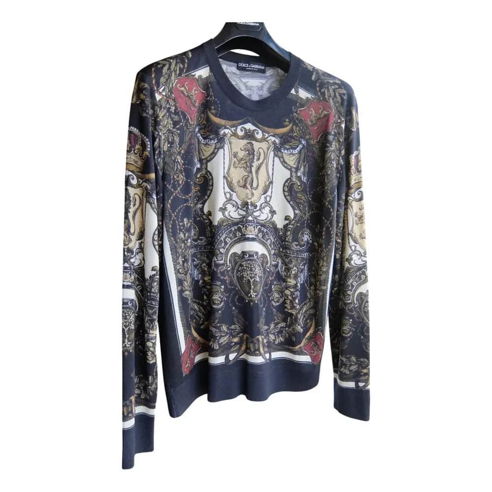 Dolce & Gabbana Royal Regal-Inspired Print Silk Sweatshirt