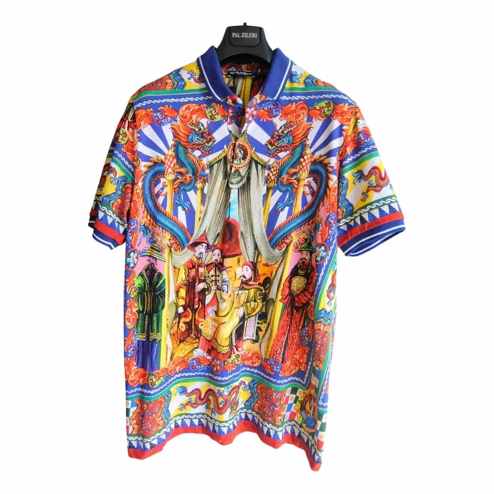 Dolce & Gabbana Carretto Siciliano Print Polo Shirt