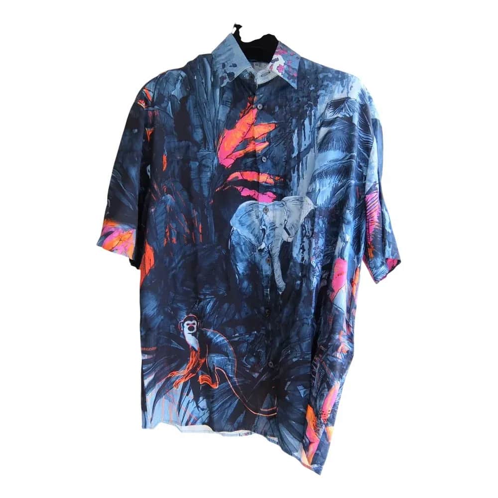 Valentino Blue Mural Jungle Shirt