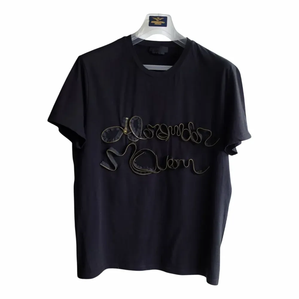 Alexander McQueen Logo Zipped Detailed Crew Neck T-Shirt