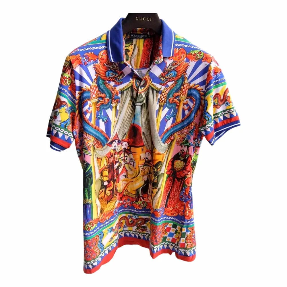 Dolce & Gabbana Carretto Print Polo Shirt