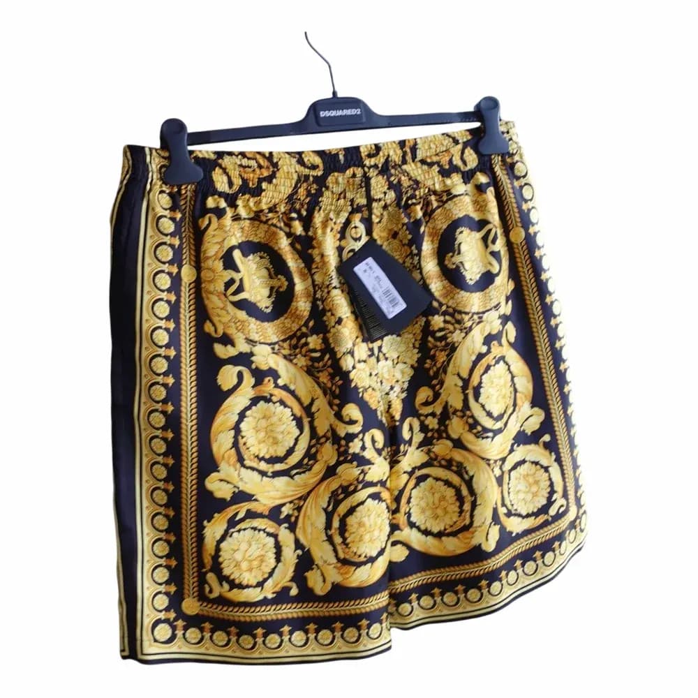 Versace Barocco Printed Silk Twill Shorts