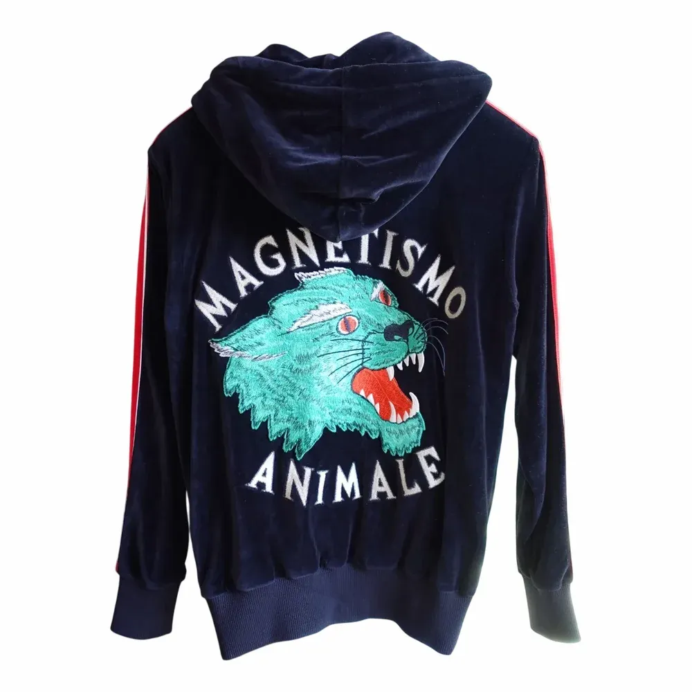 Gucci Magnetismo Animale Panther Velour Zip-Up Hoodie