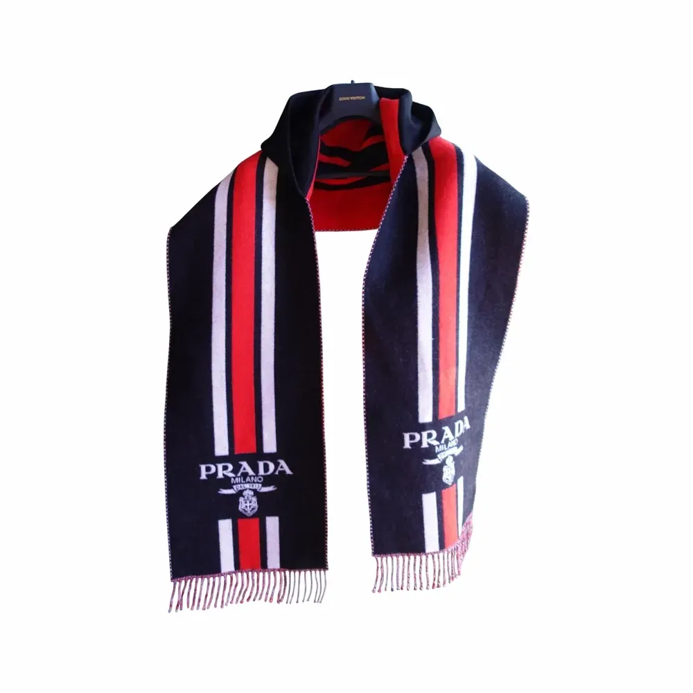 Prada Striped Logo Scarf