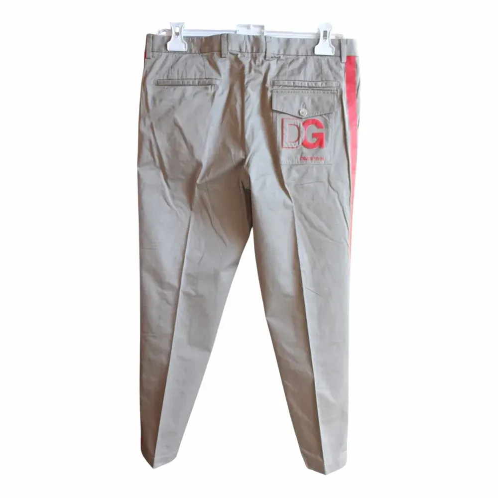Dolce & Gabbana Cotton Logo Tapered Side Stripe Pants