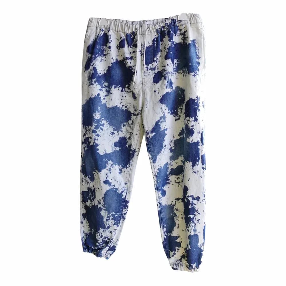Celine 21SS Bleach Tie-Dye Denim Joggers