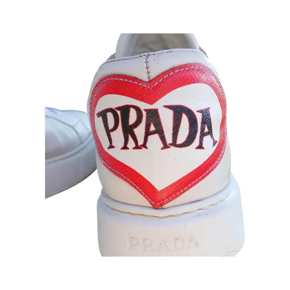 Prada Heart Logo Patch Platform Sneakers