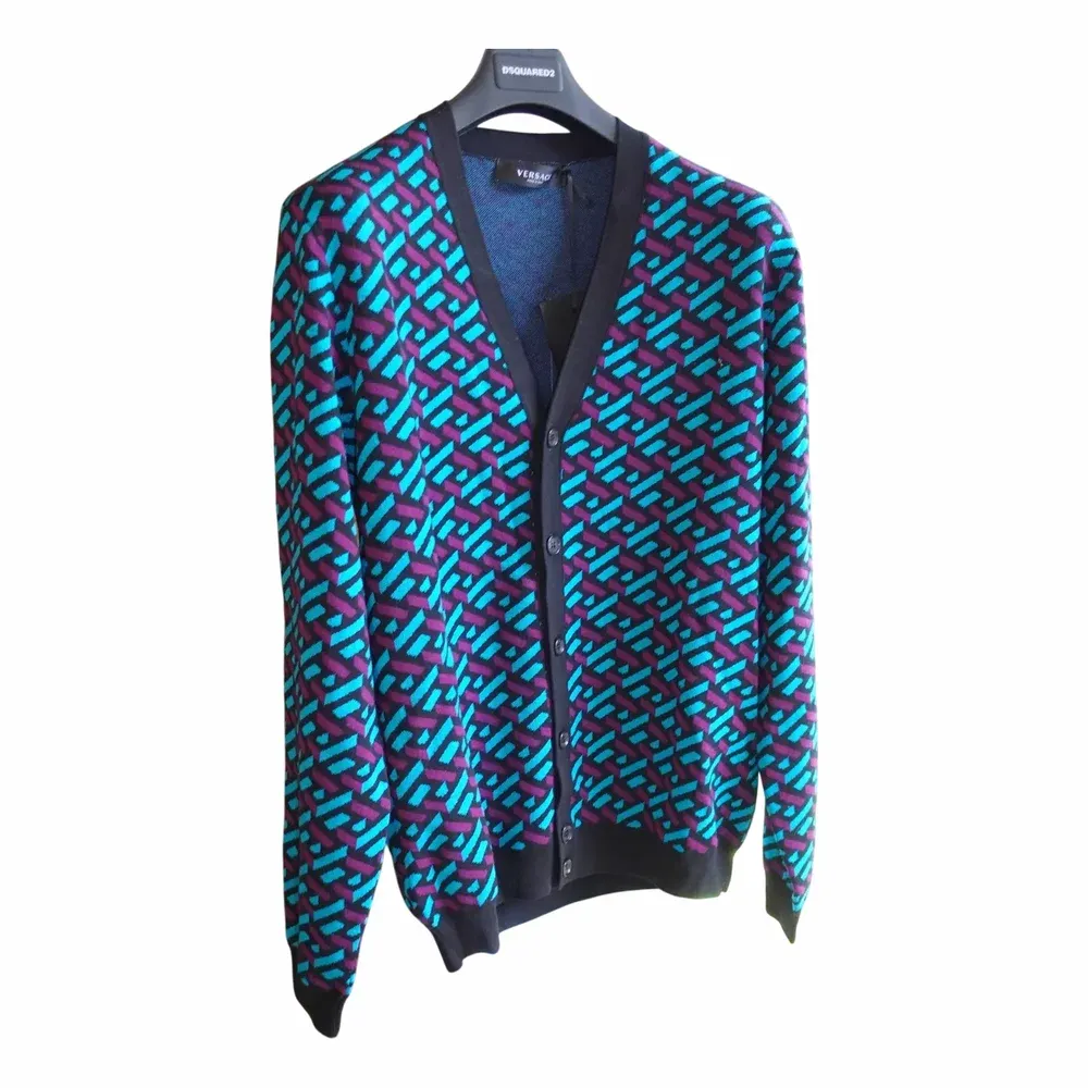 Versace La Greca Jacquard Cardigan