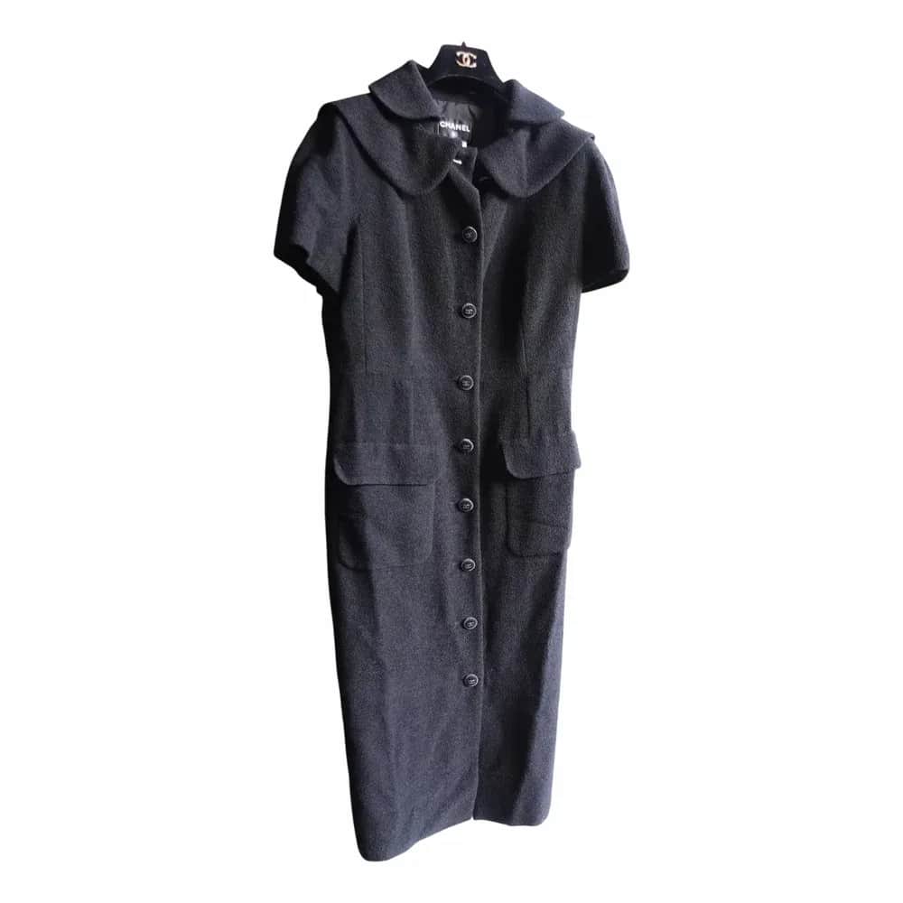 Chanel Silk & Wool Button-up Midi Dress
