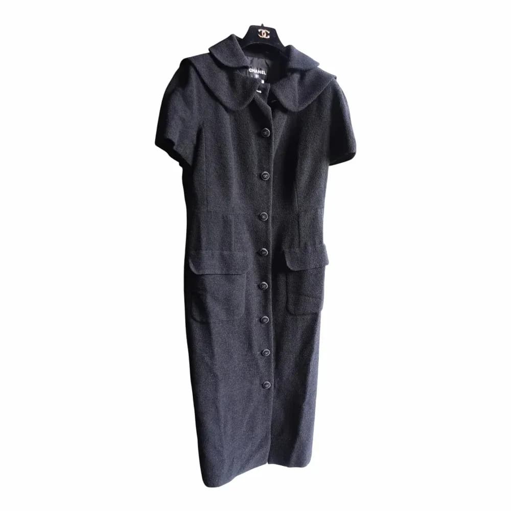 Chanel Silk & Wool Button-up Midi Dress