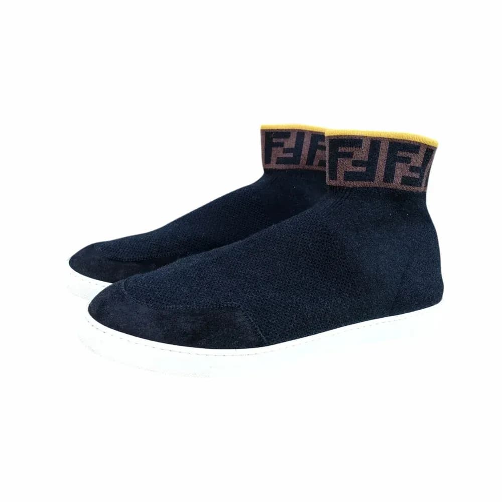Fendi FF Knit High-Top Sock Sneakers