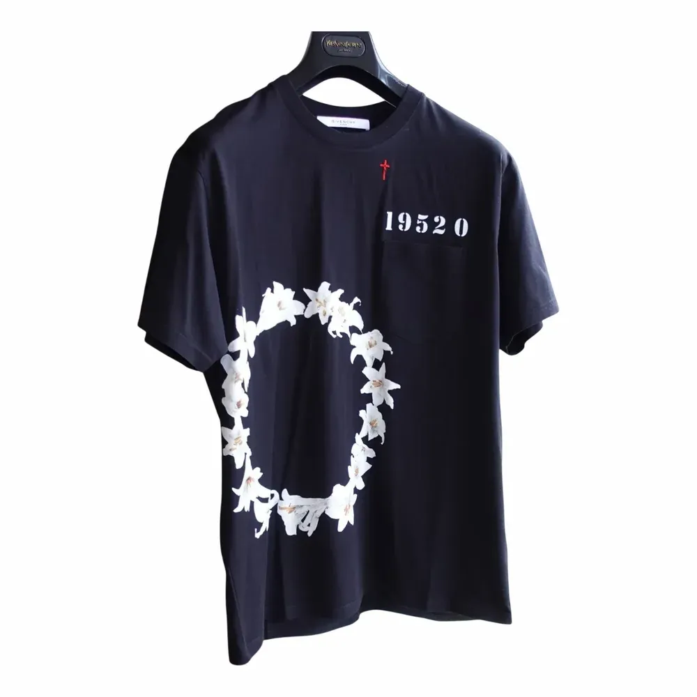 Givenchy Ring of Lilies Embroidered Cross T-Shirt