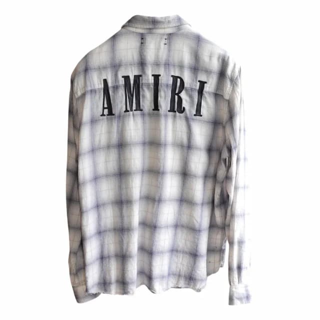 AMIRI Frayed-hem Plaid Flannel Shirt