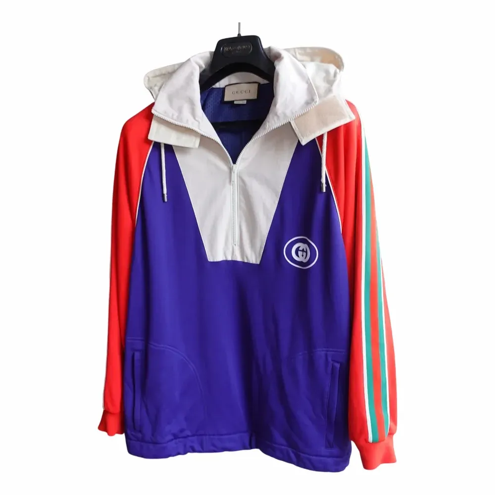 Gucci GG Logo Half Zip Colorblock Jacket