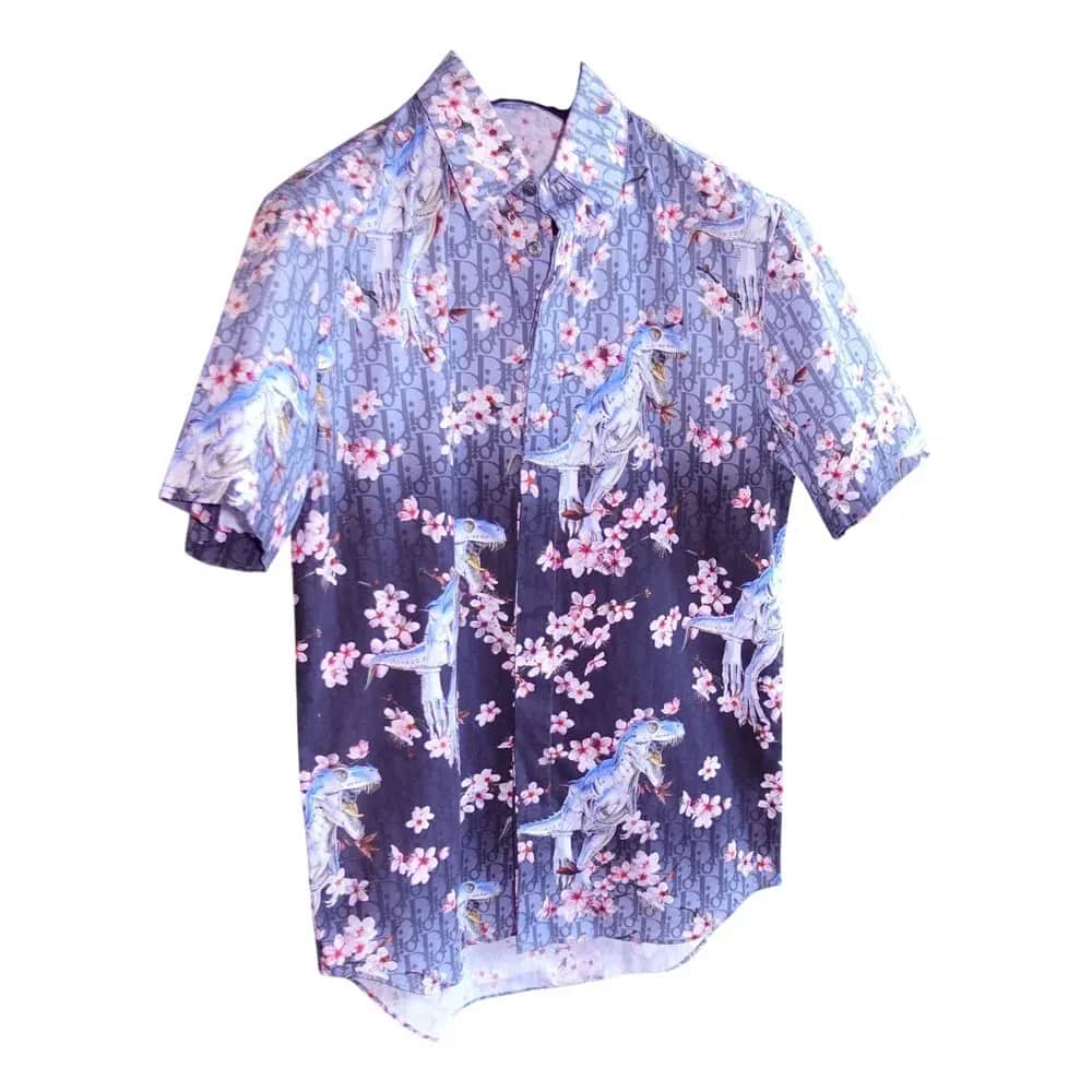 Dior Sorayama Tyrannosaurus Flower Logo Shirt