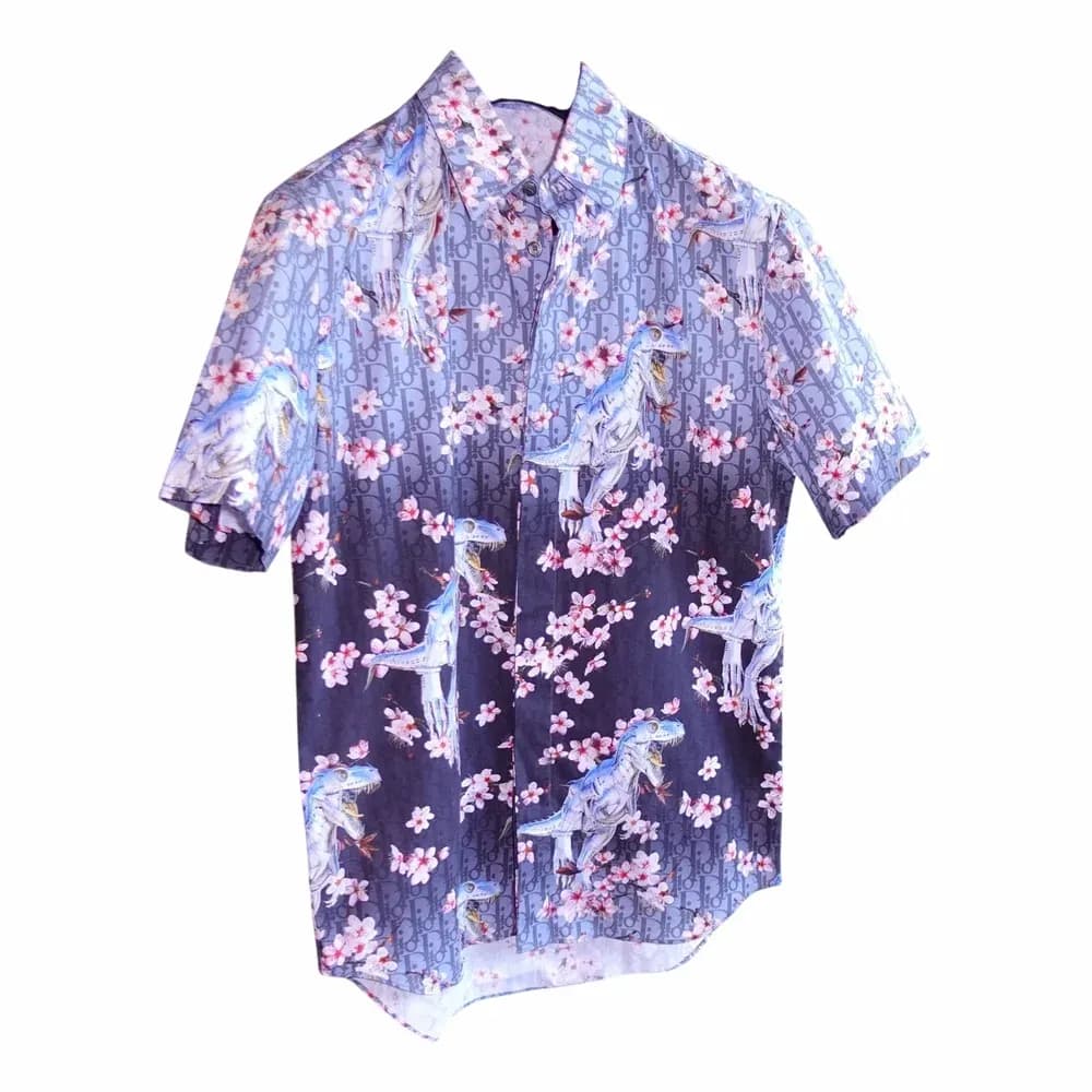 Dior Sorayama Tyrannosaurus Flower Logo Shirt