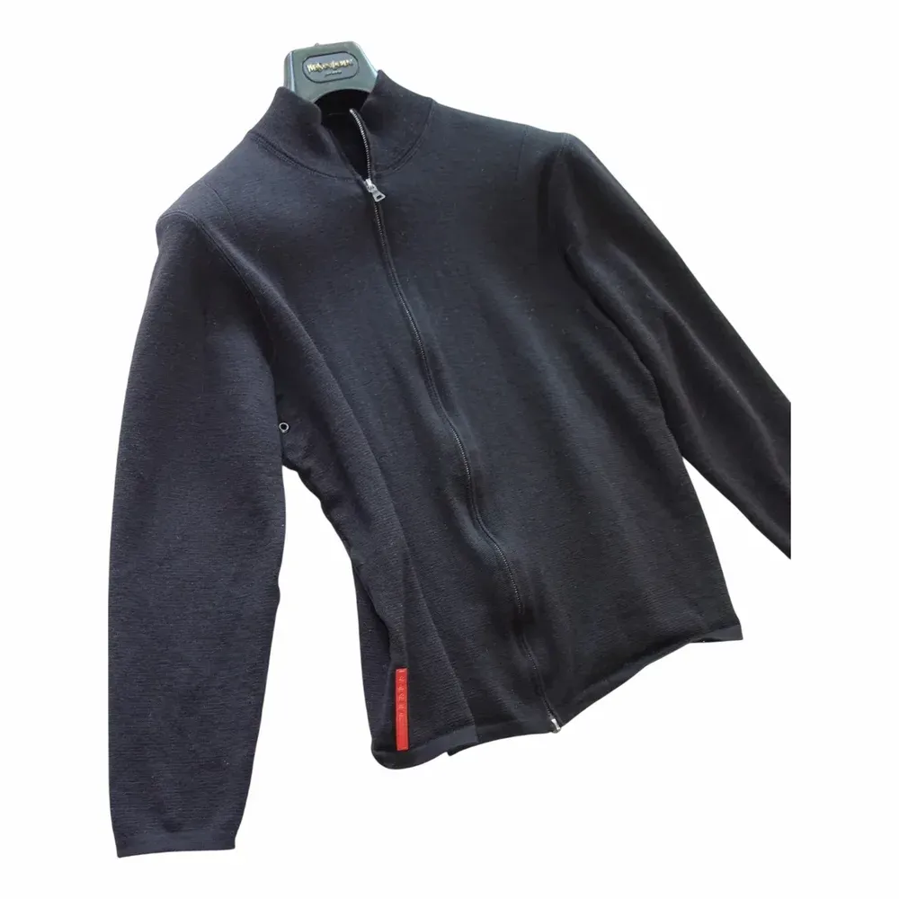 Prada Linea Rossa Zip-Up Knit Cardigan