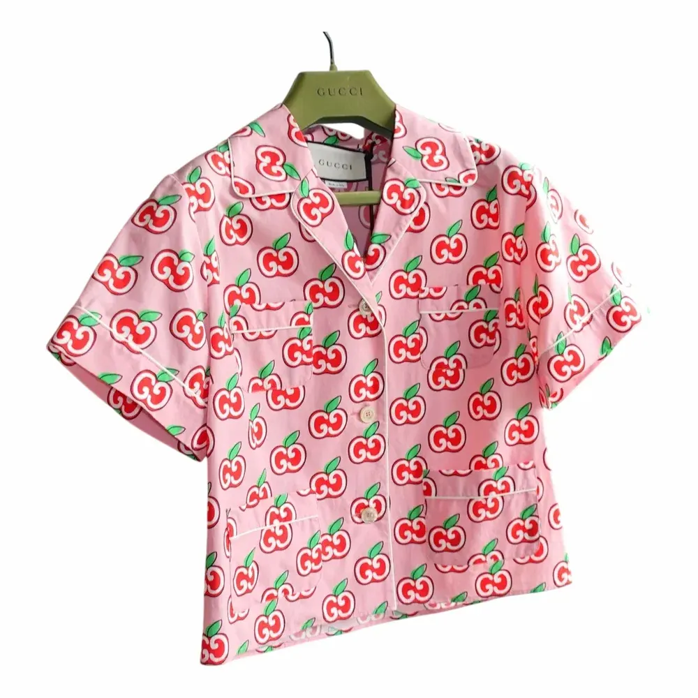 Gucci Apple Print Bowling Shirt