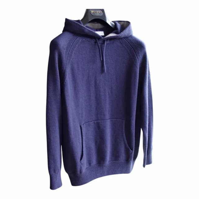 Brunello Cucinelli Stickad Cashmere Hoodie med Raglanärm