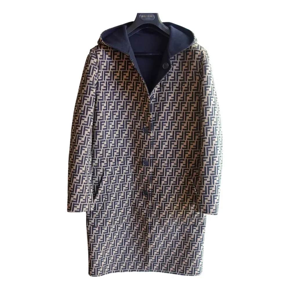 Fendi Double-Faced FF Logo Reversible Wool Coat