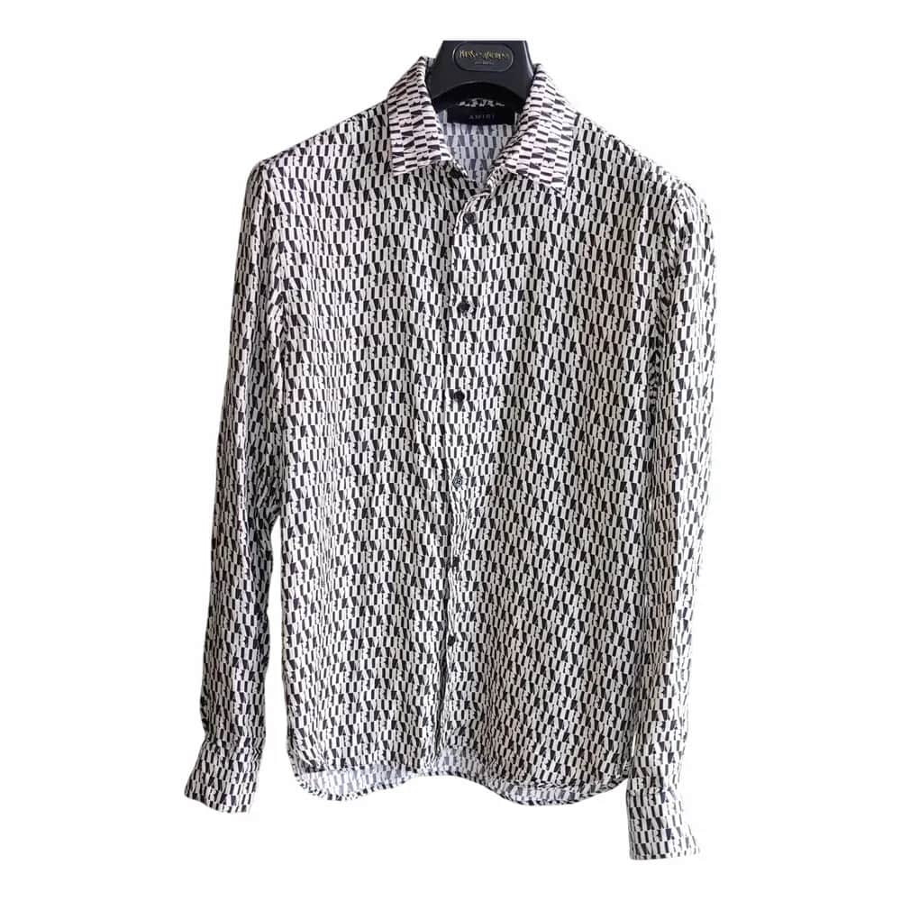 AMIRI All Over Logo-Print Silk Shirt