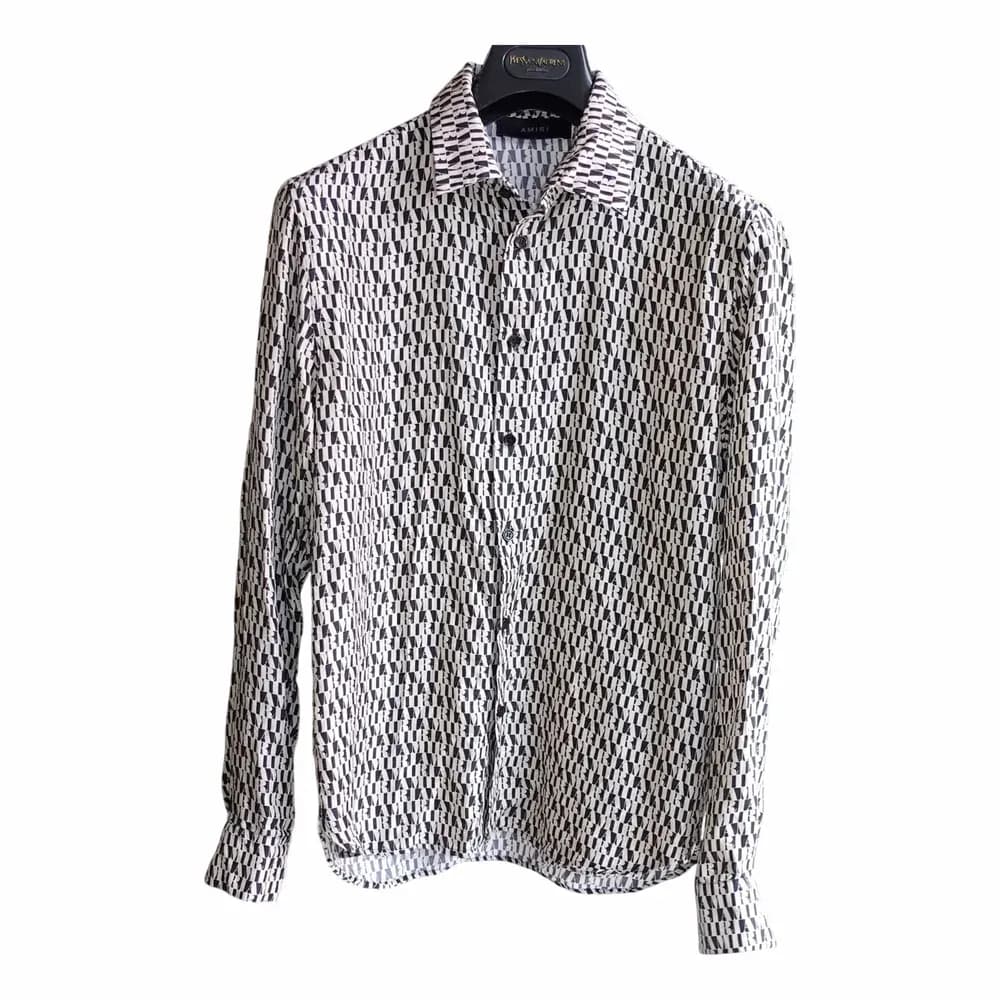 AMIRI All Over Logo-Print Silk Shirt