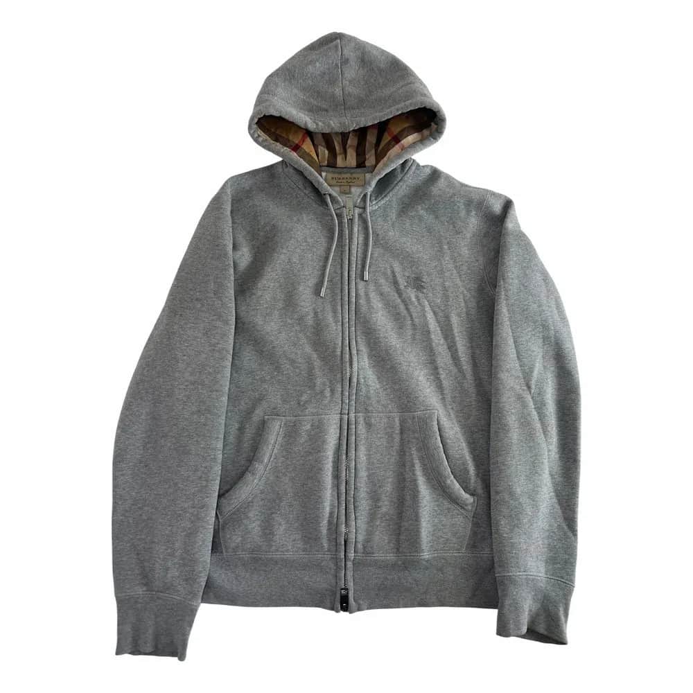 Burberry Hove Check Embroidery Logo Zip Hoodie