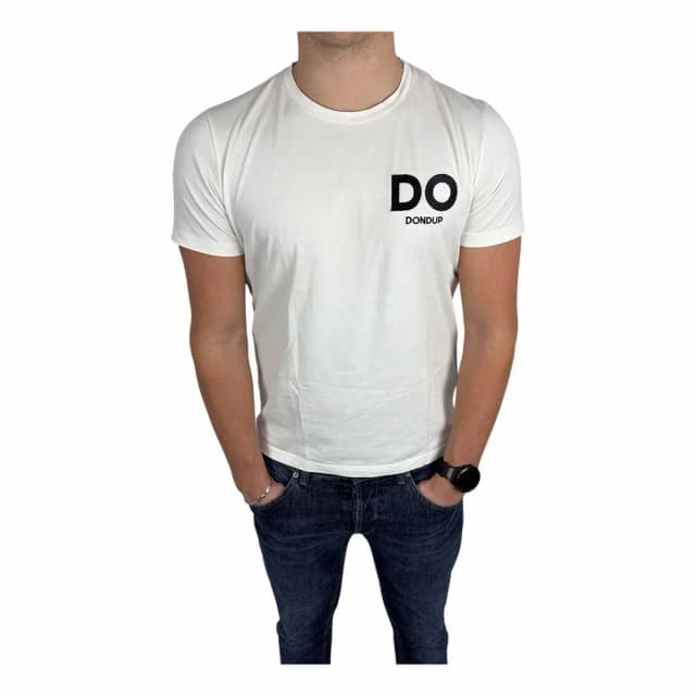 Dondup T-shirt med kontrasterande broderi och grafiskt tryck