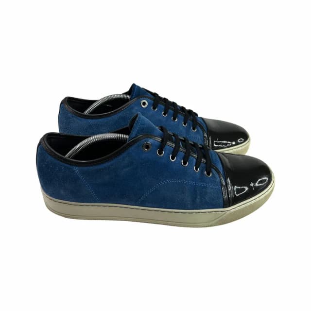 LANVIN DBB1 Suede and Patent Leather Sneaker