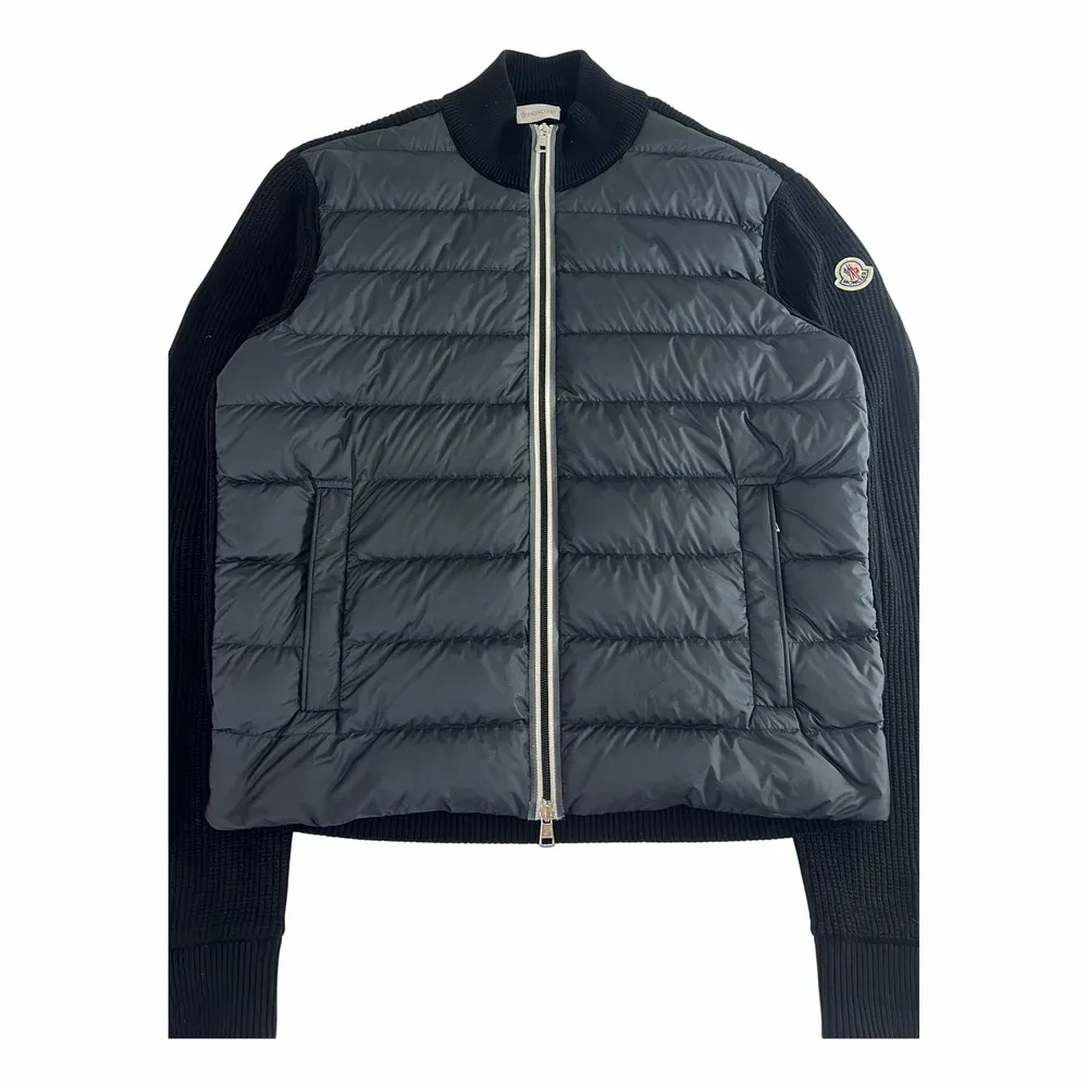 Moncler Quilted Down & Cotton Knit Cardigan