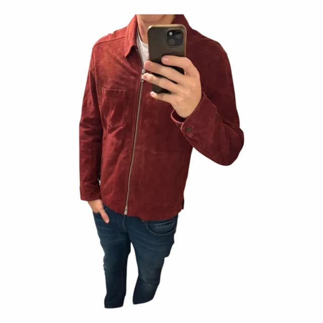 J.Lindeberg Regular Fit Zip Through Faux Suede Jacket
