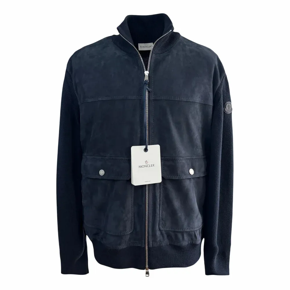Moncler Suede-Trimmed Wool and Cotton Jacket