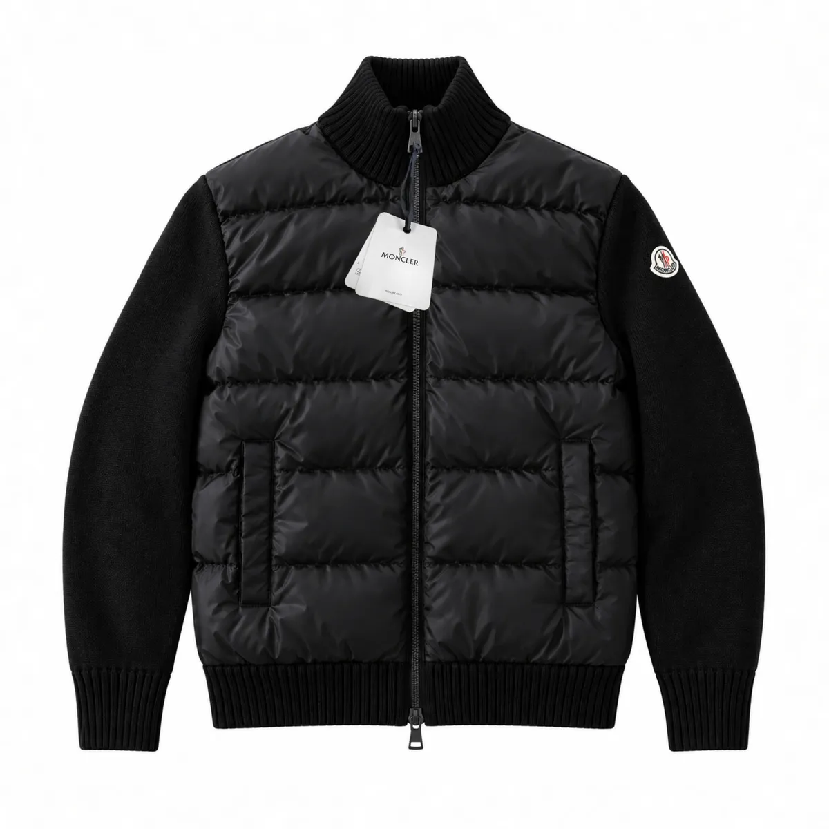 Moncler Padded Wool Zip-Up Cardigan