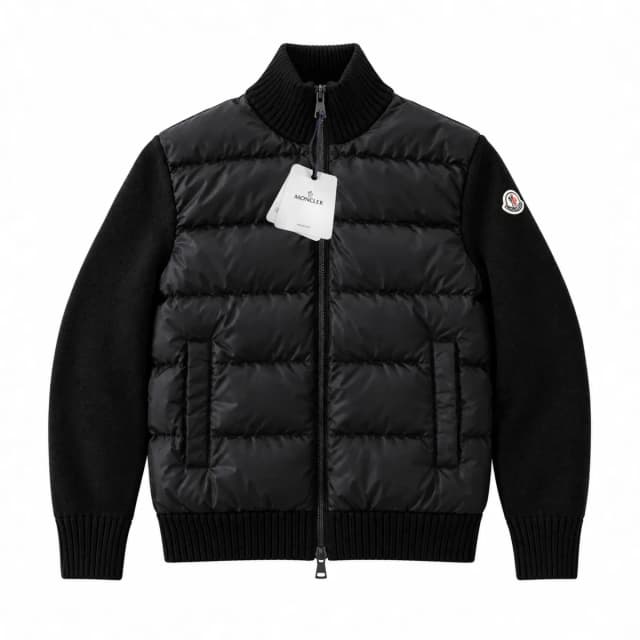 Moncler Padded Wool Zip-Up Cardigan