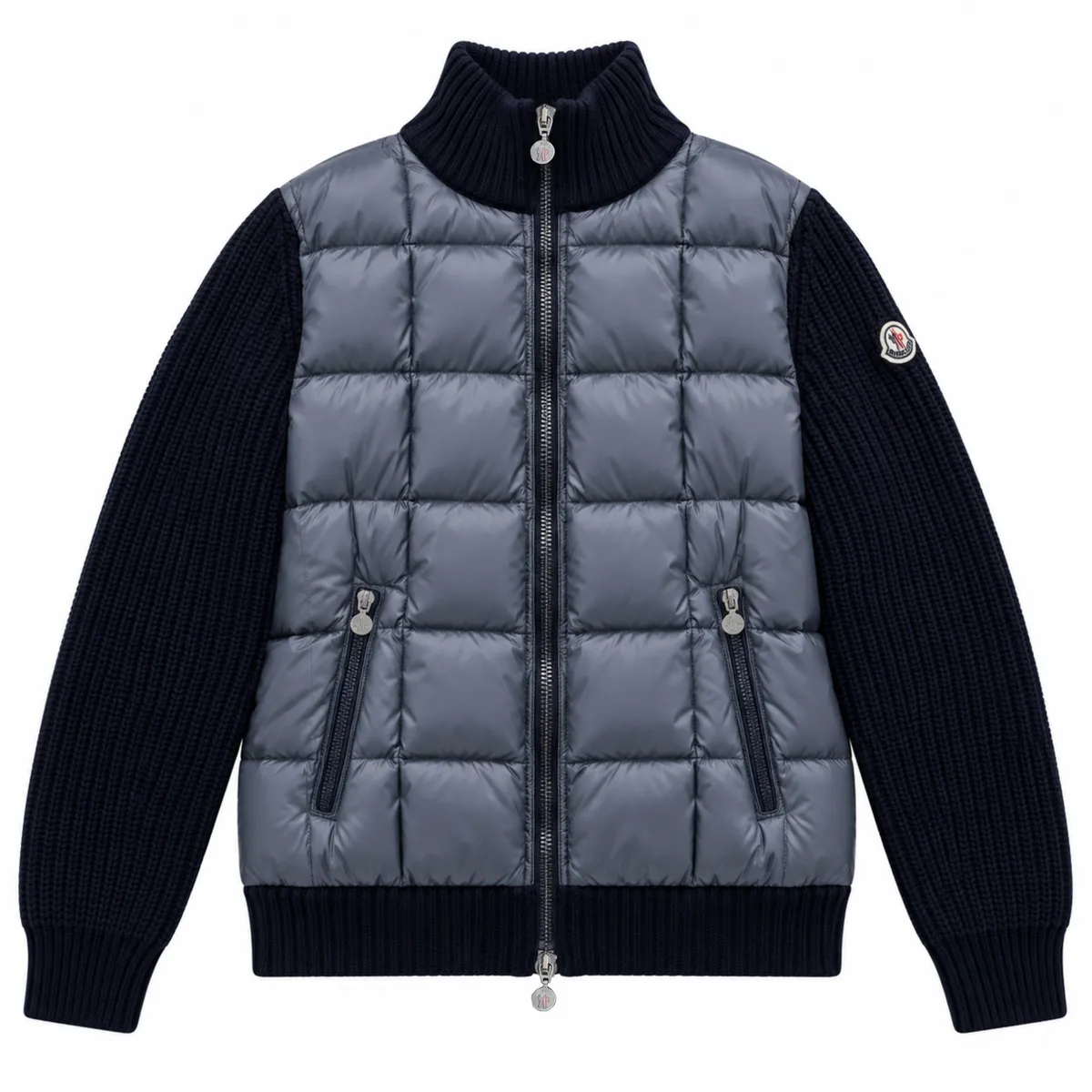 Moncler Padded Wool Zip-Up Cardigan