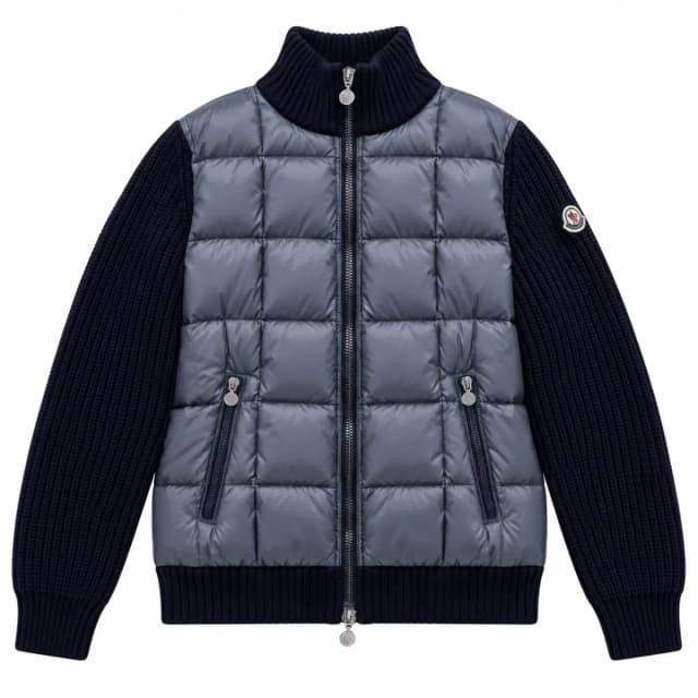 Moncler Padded Wool Zip-Up Cardigan