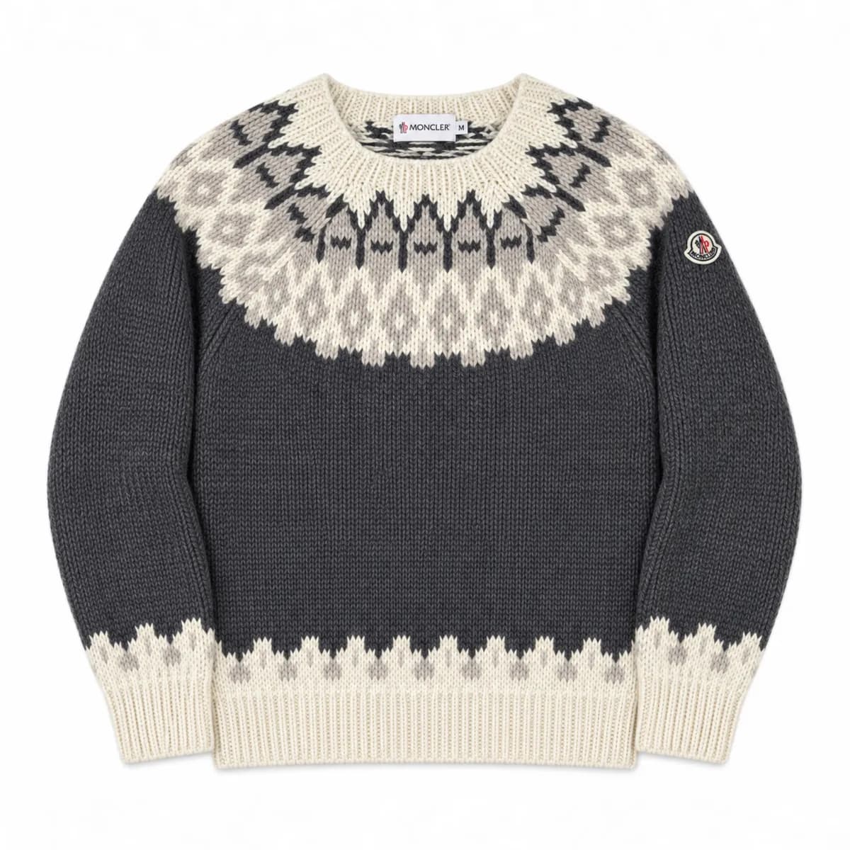 Moncler Jacquard Patterned Cropped Sweater