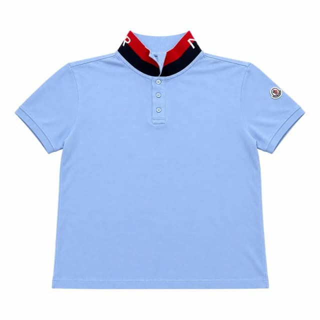 Moncler Tricolour-Trimmed Collar Logo Polo Shirt