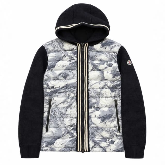 Moncler Tricot Cardigan (Glacier/Camouflage Print Hybrid)