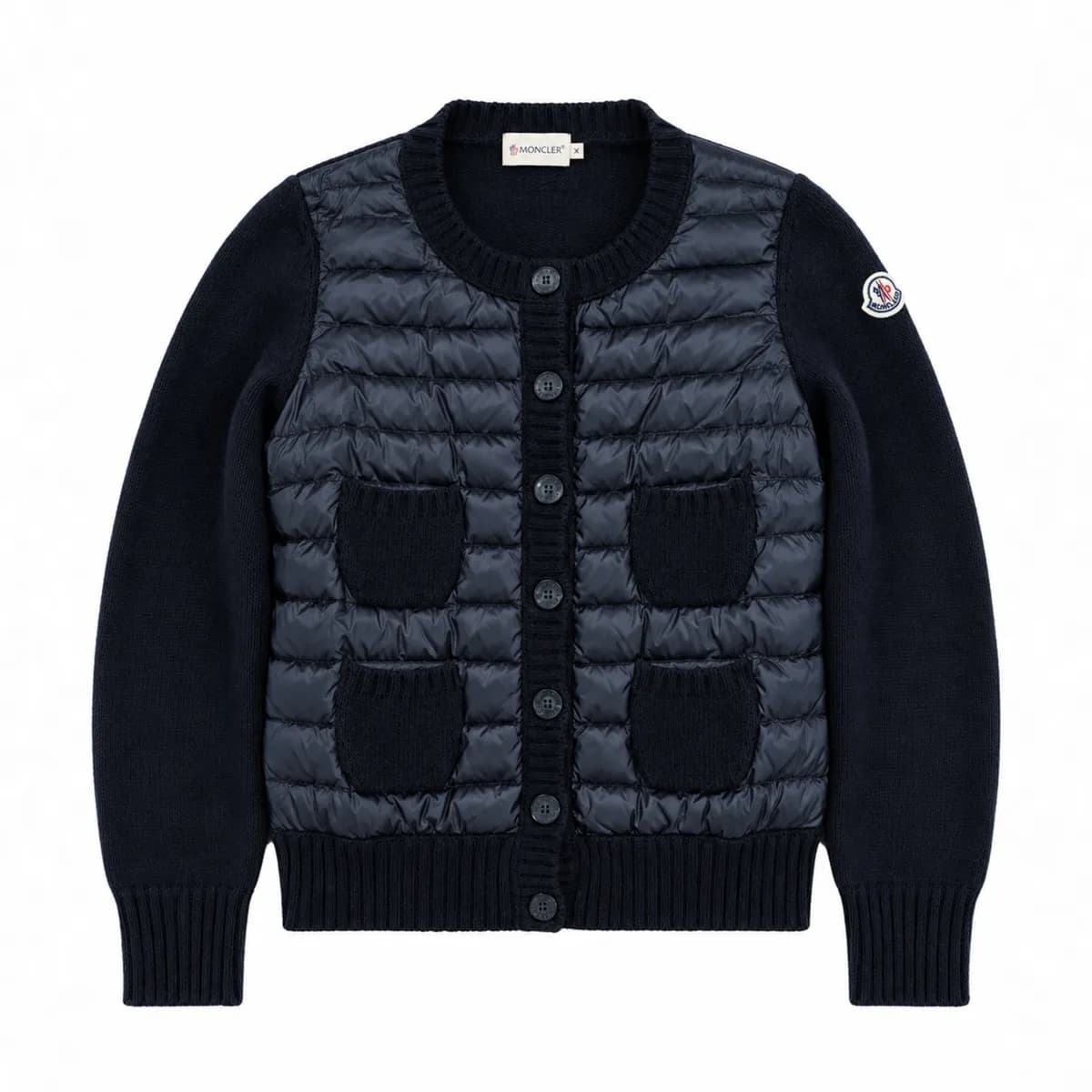 Moncler Maglione Tricot Alla Coreana Down Cardigan