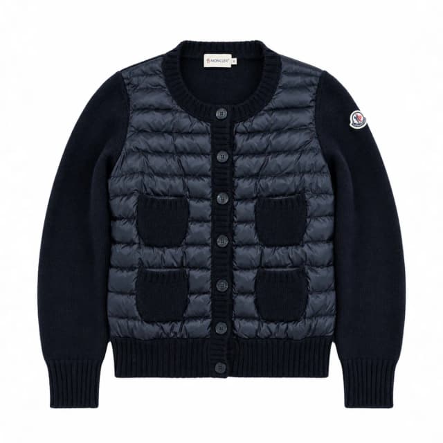 Moncler Maglione Tricot Alla Coreana Down Cardigan