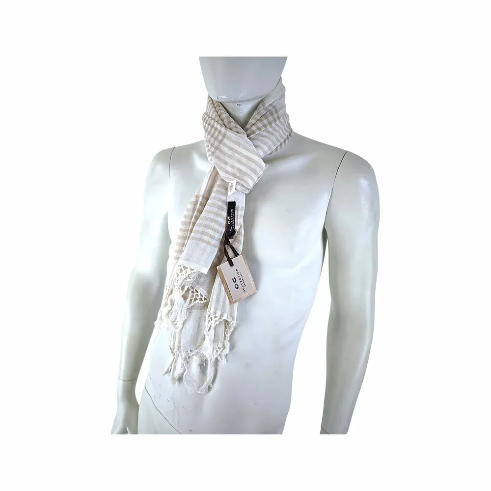 Corneliani Striped Linen & Cashmere Bouclé Scarf