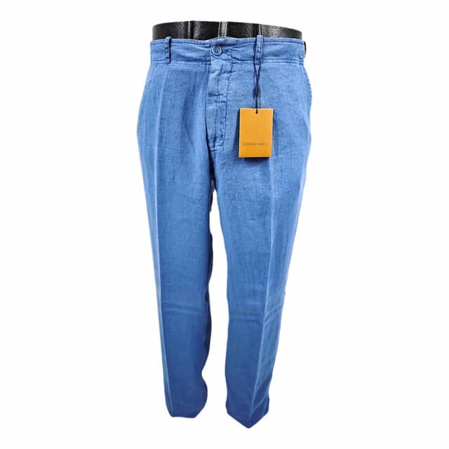 Corneliani Tailored Fit Cotton Chambray Trousers