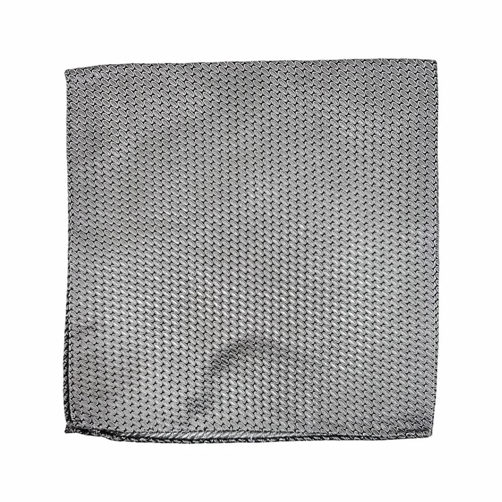 Corneliani Grey Textured Pocket Square / Fine Metal Mesh